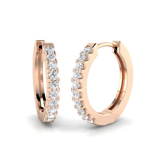 0.19ct SI2/G Round cut Diamond Hoop Earrings in 18k Rose Gold