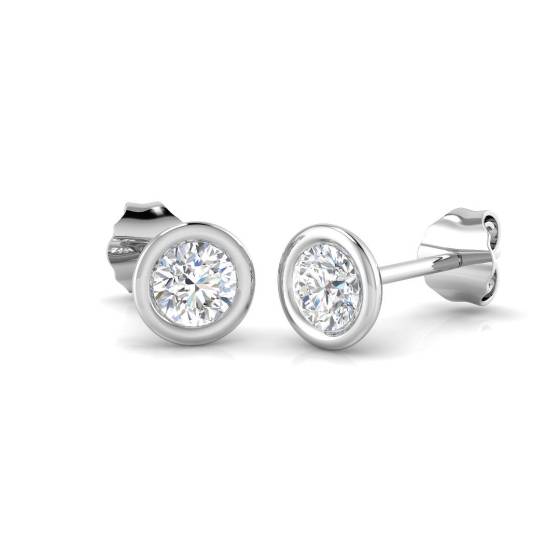 0.57ct VS/F Round cut Lab Grown Diamond Stud Earrings in 9k White Gold