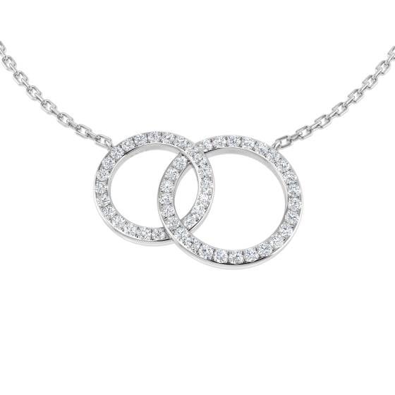 0.27ct SI2/G Round cut Diamond Circle of Life Pendant in 18k White Gold