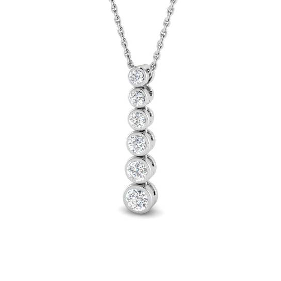 0.36ct SI2/G Round cut Diamond Drop Pendant in 18k White Gold