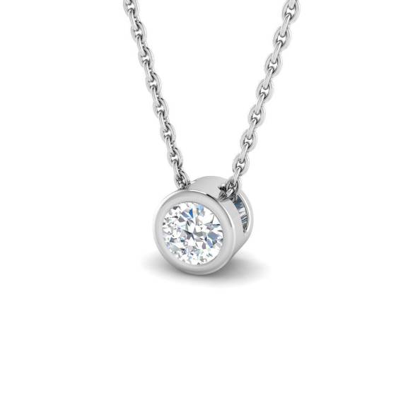 0.22ct SI2/G Round cut Diamond Solitaire Pendant in 18k White Gold