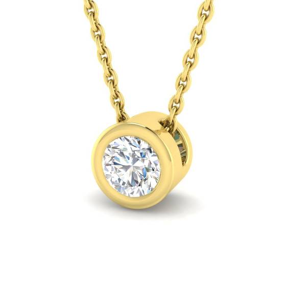 0.25ct VS/F Round cut Lab Grown Diamond Solitaire Pendant in 9k Yellow Gold