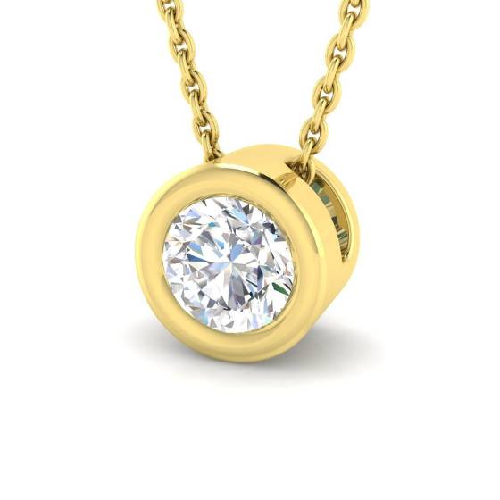 0.47ct I1/G Round cut Diamond Solitaire Pendant in 18k Yellow Gold