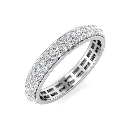 1.00ct SI1/G Round cut Diamond Full Eternity Ring in 18k White Gold