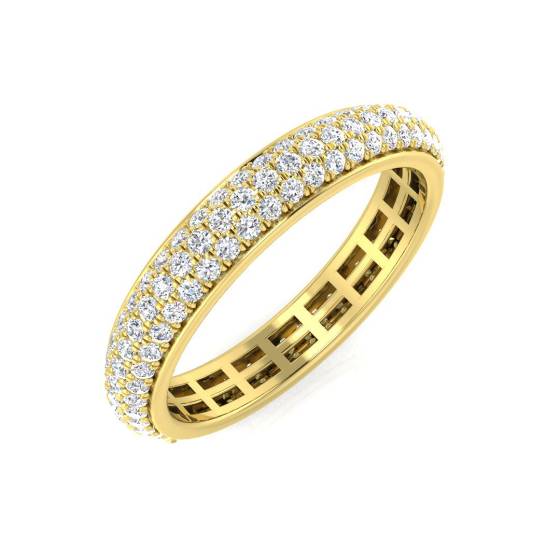 1.00ct SI1/G Round cut Diamond Full Eternity Ring in 18k Yellow Gold