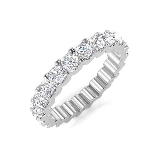 2.00ct SI1/G Round cut Diamond Full Eternity Ring in 18k White Gold