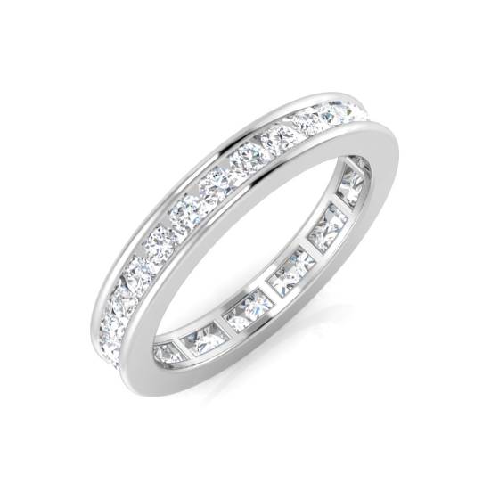 1.00ct VS/F Round cut Lab Grown Diamond Full Eternity Ring in 18k White Gold