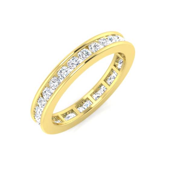 1.00ct VS/F Round cut Lab Grown Diamond Full Eternity Ring in 9k Yellow Gold