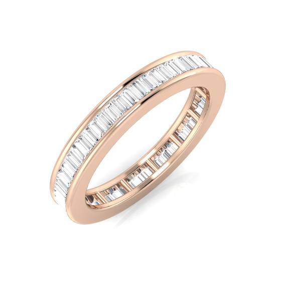 1.00ct SI1/G Round cut Diamond Full Eternity Ring in 18k Rose Gold