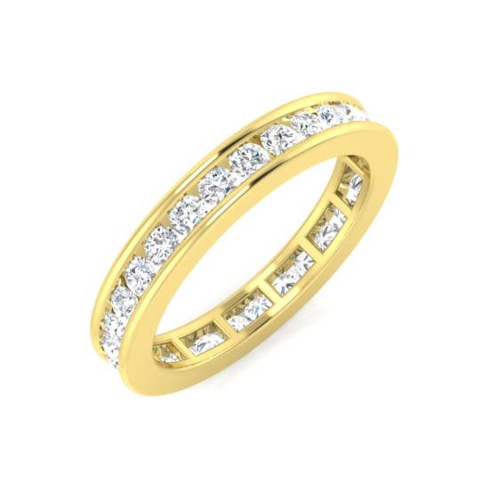 1.00ct SI2/G Round cut Diamond Full Eternity Ring in 18k Yellow Gold