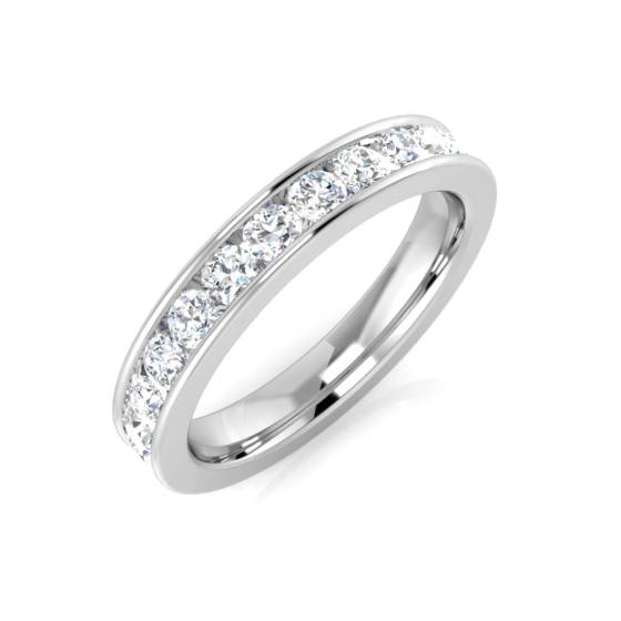 1.57ct SI1/G Round cut Diamond Full Eternity Ring in 18k White Gold