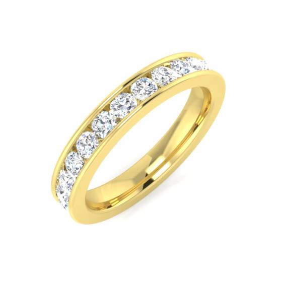 1.57ct SI2/G Round cut Diamond Full Eternity Ring in 18k Yellow Gold