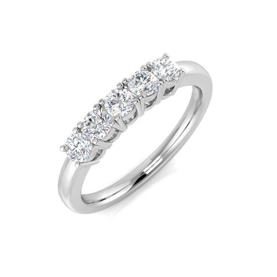 0.50ct SI1/G Round cut 5 Stone Diamond Ring in Platinum