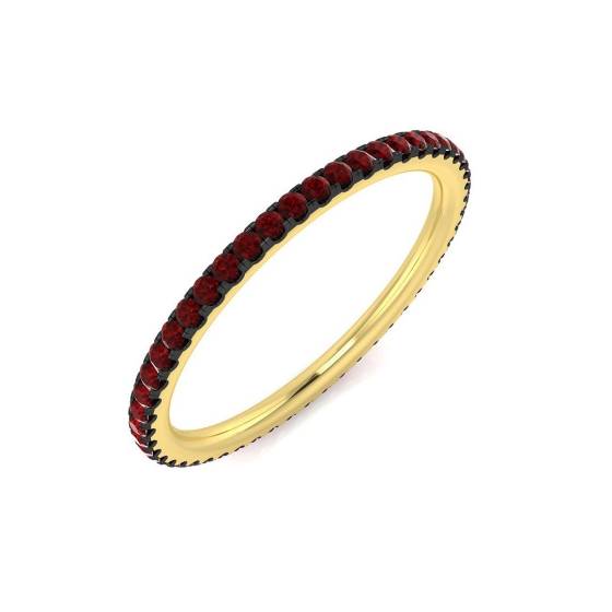 0.40ct Round cut Ruby Gemstone Ring in 18k Yellow Gold