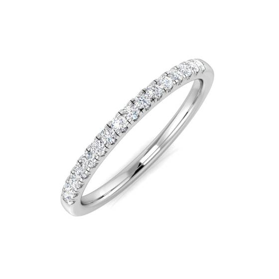 0.14ct VS/F Round cut Lab Grown Diamond Half Eternity Ring in Platinum