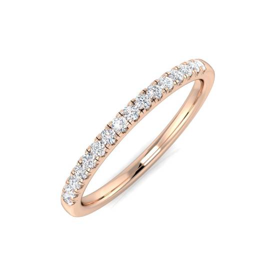 0.14ct VS/F Round cut Lab Grown Diamond Half Eternity Ring in 9k Rose Gold