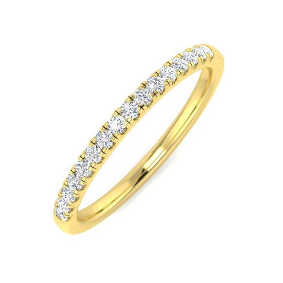 0.14ct I1/G Round cut Diamond Half Eternity Ring in 9k Yellow Gold