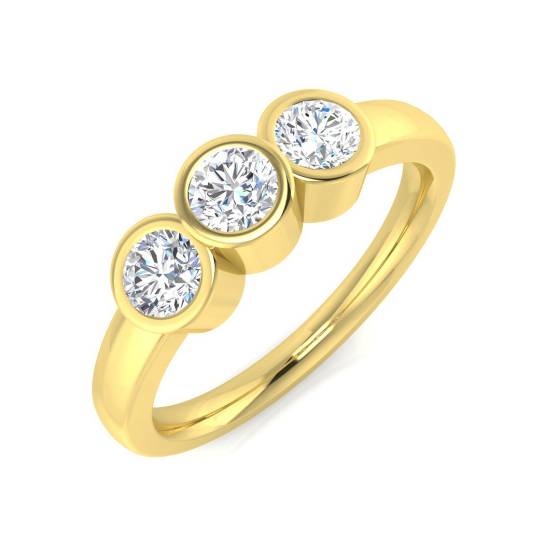 0.55ct SI1/G Round cut Diamond Engagement Ring in 18k Yellow Gold