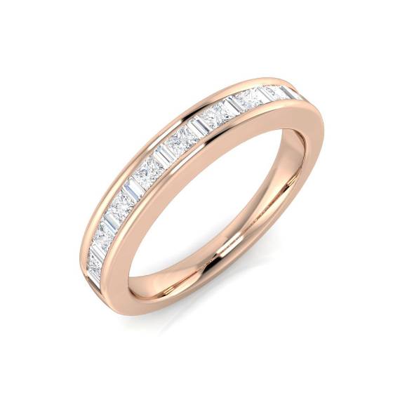 1.50ct SI1/G Round cut Diamond Full Eternity Ring in 18k Rose Gold