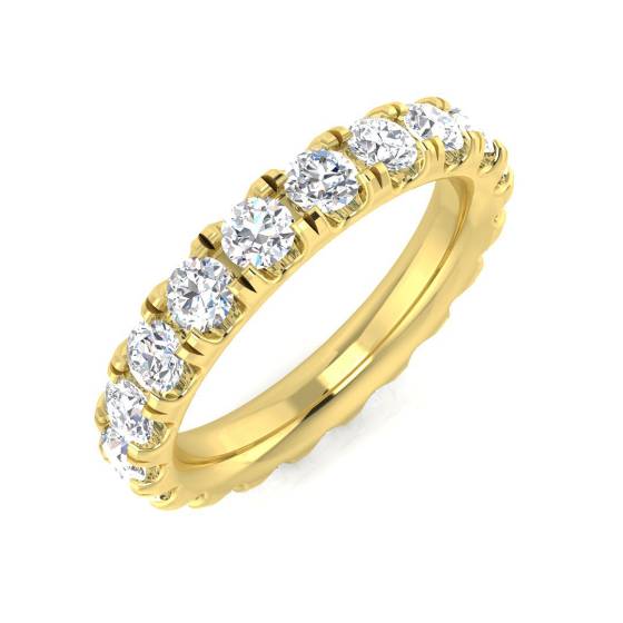 2.00ct SI2/G Round cut Diamond Full Eternity Ring in 18k Yellow Gold