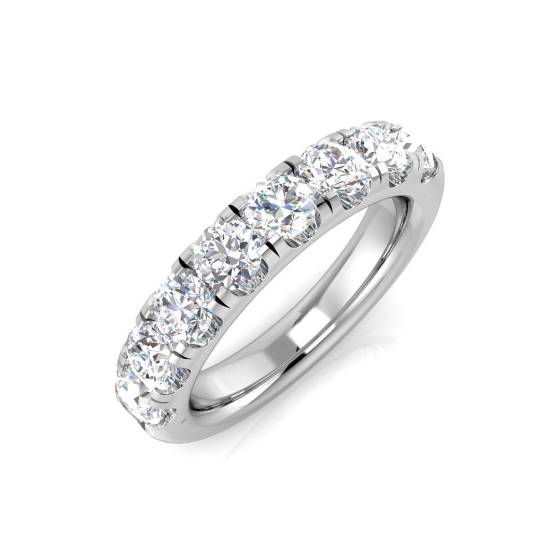 1.52ct VS/F Round cut Lab Grown Diamond Half Eternity Ring in 9k White Gold