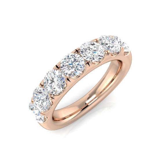 2.18ct VS/F Round cut Lab Grown Diamond Half Eternity Ring in 18k Rose Gold