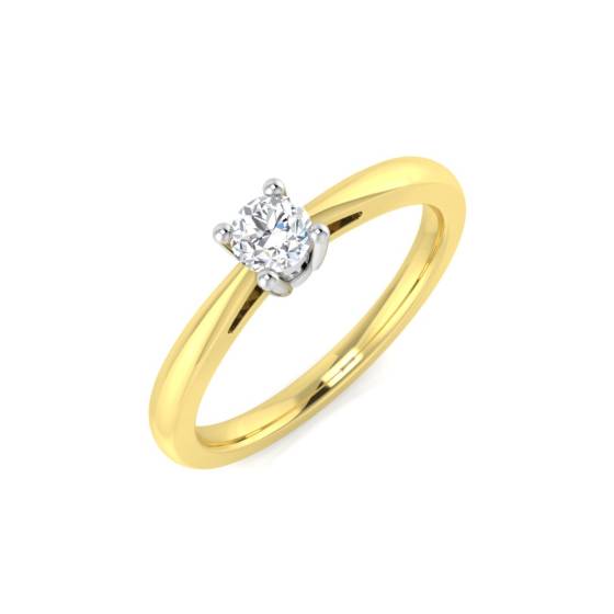 0.20ct SI2/G Round cut Solitaire Engagement Ring in 18k Yellow Gold