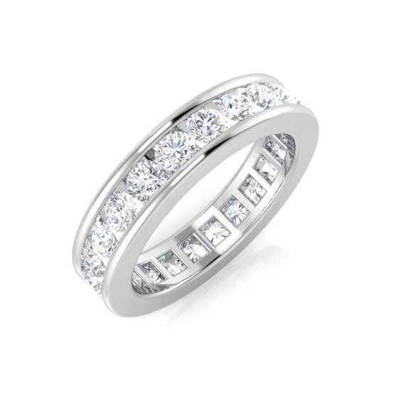 2.00ct VS/F Round cut Lab Grown Diamond Full Eternity Ring in 9k White Gold