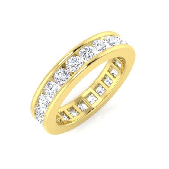 2.00ct VS/F Round cut Lab Grown Diamond Full Eternity Ring in 9k Yellow Gold