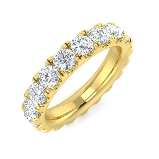 3.20ct SI1/G Round cut Diamond Full Eternity Ring in 18k Yellow Gold