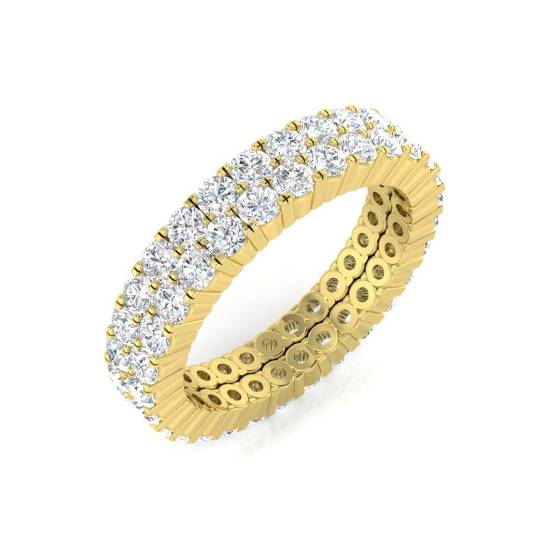 2.00ct SI1/G Round cut Diamond Full Eternity Ring in 18k Yellow Gold