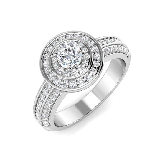 0.59ct SI2/G Round cut Diamond Engagement Ring in 9k White Gold