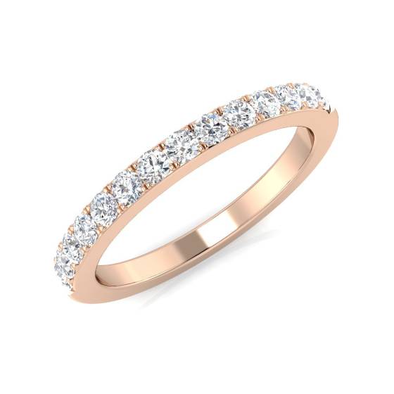 0.35ct VS/F Round cut Lab Grown Diamond Half Eternity Ring in 9k Rose Gold