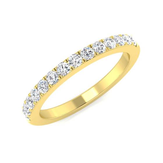 0.35ct VS/F Round cut Lab Grown Diamond Half Eternity Ring in 9k Yellow Gold