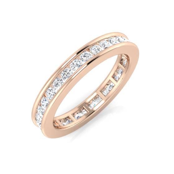 0.83ct SI1/G Round cut Diamond Full Eternity Ring in 18k Rose Gold