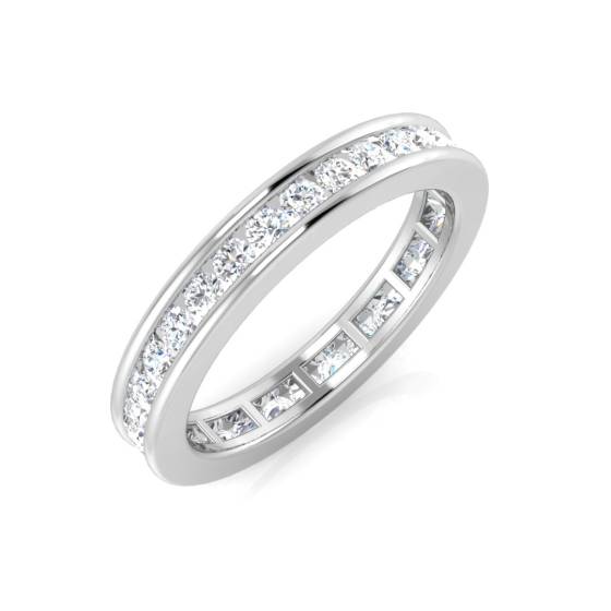 0.83ct SI1/G Round cut Diamond Full Eternity Ring in 18k White Gold