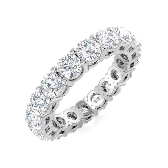 4.53ct SI1/G Round cut Diamond Full Eternity Ring in Platinum