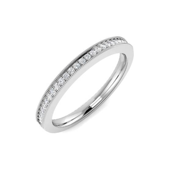 0.10ct SI1/G Round cut Diamond Half Eternity Ring in Platinum