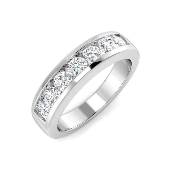 0.80ct SI1/G Round cut 7 Stone Diamond Ring in Platinum