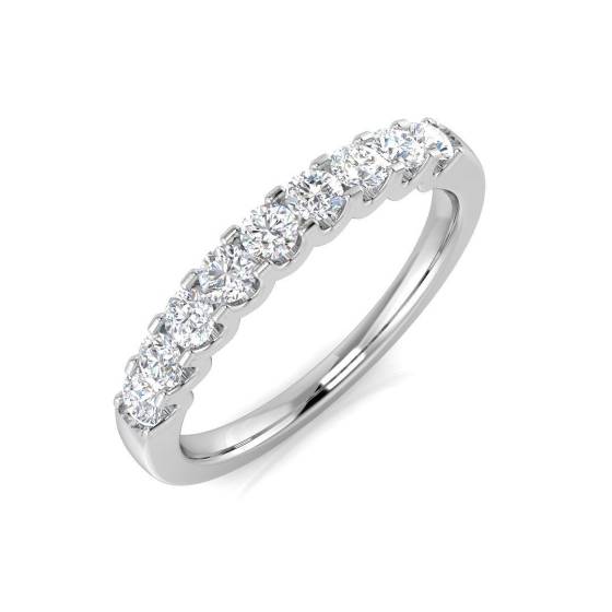 0.48ct SI2/G Round cut Diamond Half Eternity Ring in Platinum