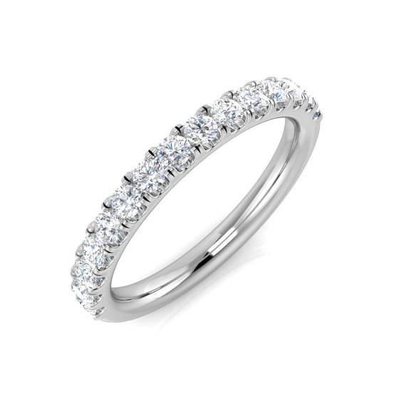 0.41ct VS/F Round cut Lab Grown Diamond Half Eternity Ring in Platinum