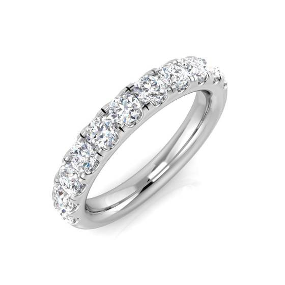 0.92ct SI2/G Round cut Diamond Half Eternity Ring in Platinum