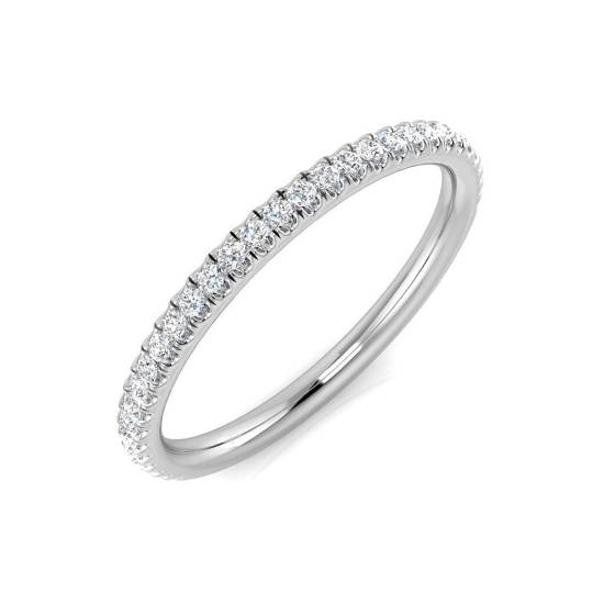 0.14ct I1/G Round cut Diamond Half Eternity Ring in Platinum