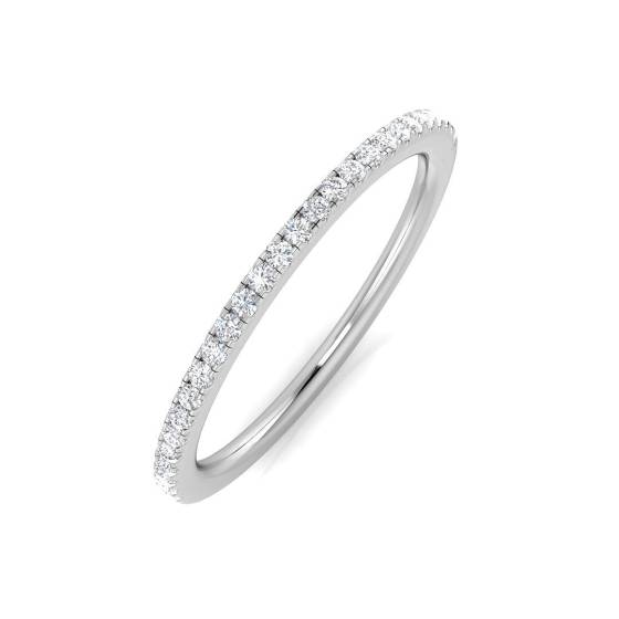 0.15ct SI2/G Round cut Diamond Half Eternity Ring in 18k White Gold