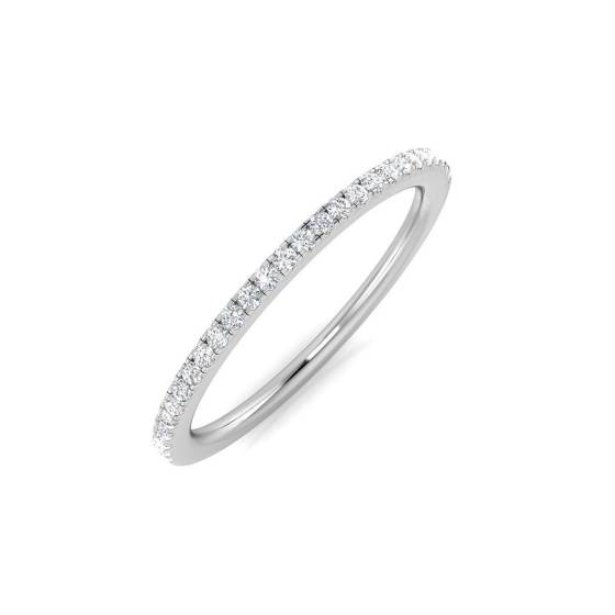 0.15ct SI1/G Round cut Diamond Half Eternity Ring in 9k White Gold