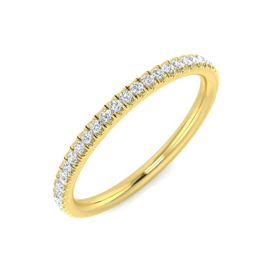 0.14ct I1/G Round cut Diamond Half Eternity Ring in 18k Yellow Gold