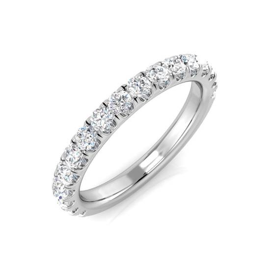 0.71ct VS/F Round cut Labgrown Diamond Half Eternity Ring in Platinum