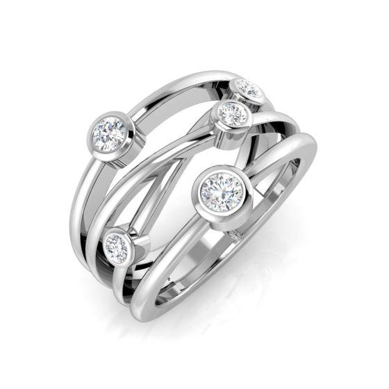 0.42ct SI1/G Round cut Diamond Bubble Ring in Platinum