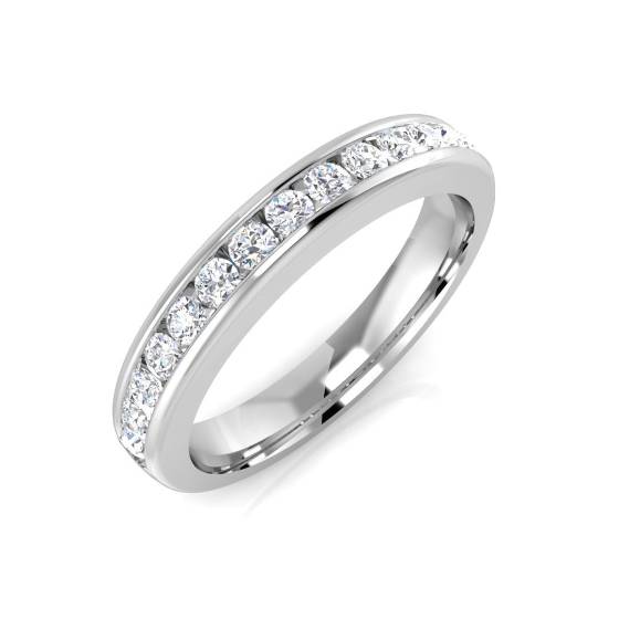 0.35ct SI2/G Round cut Diamond Half Eternity Ring in Platinum