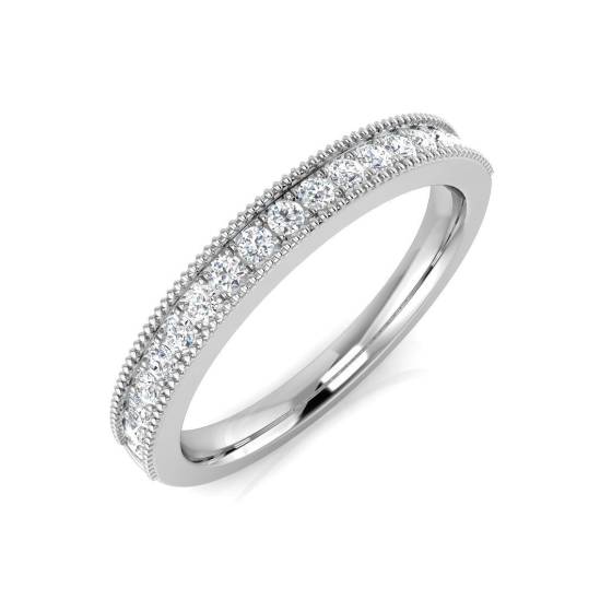 0.27ct SI1/G Round cut Diamond Half Eternity Ring in 18k White Gold